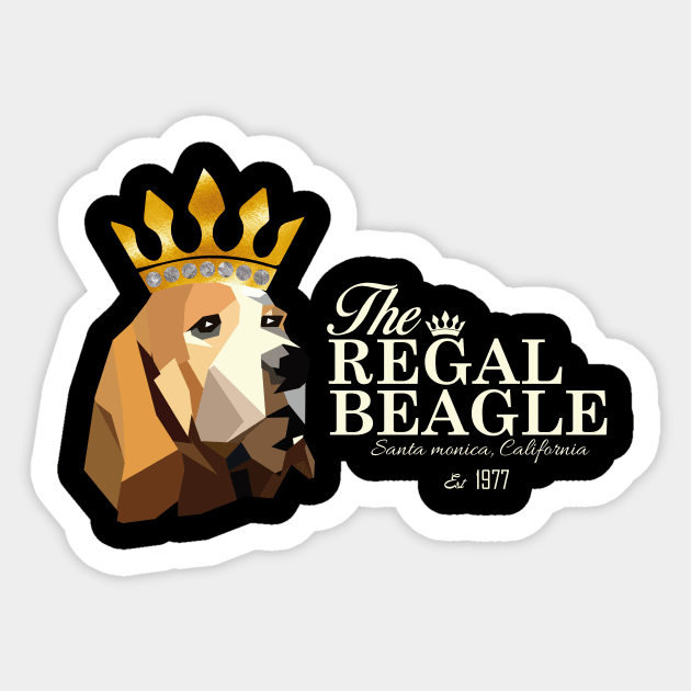 The Regal Beagle Sticker by maximus123